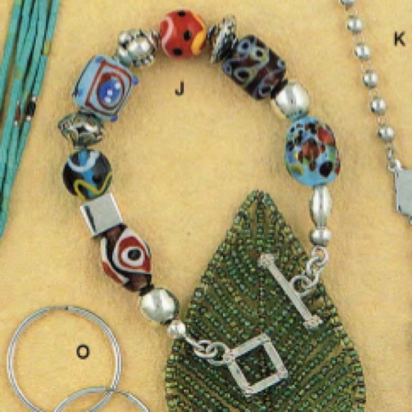 Silpada Sterling Silver Lampwork Glass Bead Toggle Clasp Bracelet B0871 - Picture 2 of 10